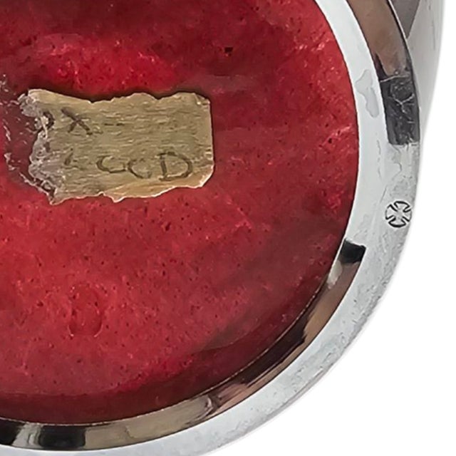 Signed Ando Jubei Japanese Cloisonné Pigeon Blood Red Peony Vase 10" For Sale - Image 10 of 10