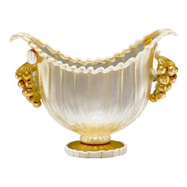 Footed Bowl with Gold Leaf & Grapes by Ercole Barovier for Barovier, Toso & Co., 1949 For Sale - Image 12 of 12