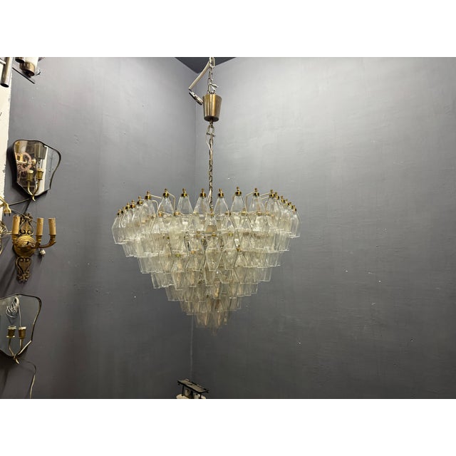 Large Murano Glass Poliedri Chandelier, Italy, 1970s For Sale - Image 13 of 18