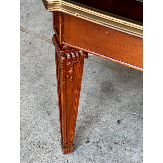 Italian Neoclassical Coffee Table, 1940s, Carved Mahogany With Gilt Panel Top For Sale - Image 10 of 13