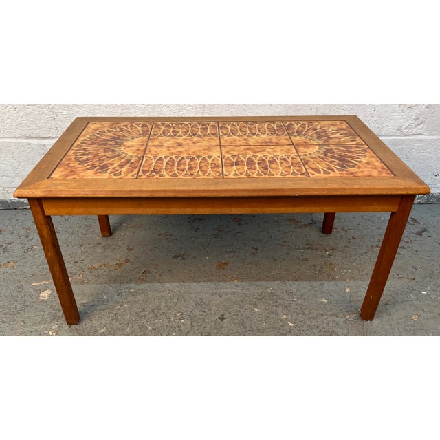 Mid 20th Century Mid-Century 1960's Danish Tile Top Coffee Table For Sale - Image 5 of 13
