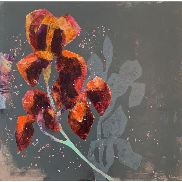 Anna Masiul-Gozdecka, Brown Irises, 2023, Acrylic on Canvas For Sale - Image 7 of 7