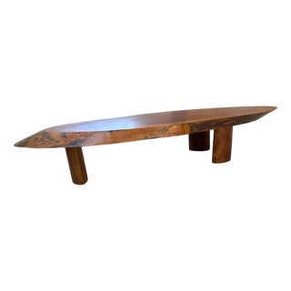 Vintage Coffee Table with Exotic Wood Top, 1950s For Sale