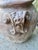 Tuscan Vintage Tuscan Style Terracotta Garden Urn With Mascaron Handles and Heraldic Crest For Sale - Image 3 of 9