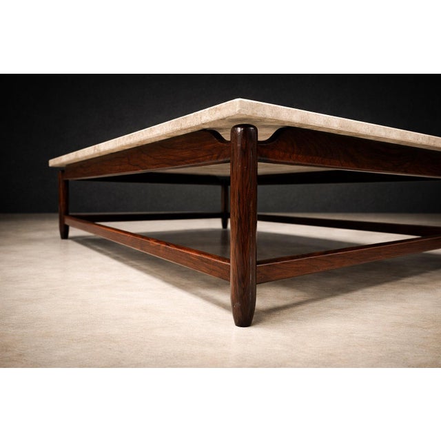 Coffee Table in Solid Rosewood & Marble by Jorge Jabour for Móveis Cantu, Brazilian Modern, 1960s – Lot 645 For Sale - Image 4 of 14