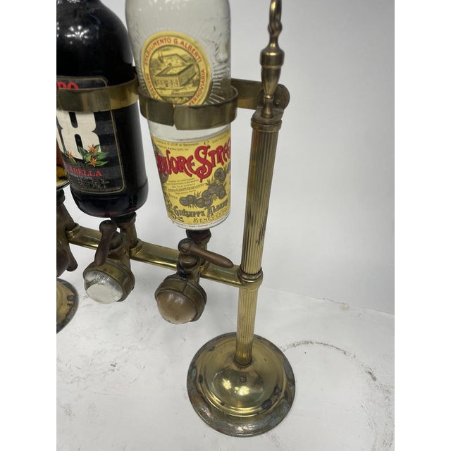 1940s Vinatge Distributor of Brass and Bronze Liqueurs with Payers, 1940s For Sale - Image 5 of 17