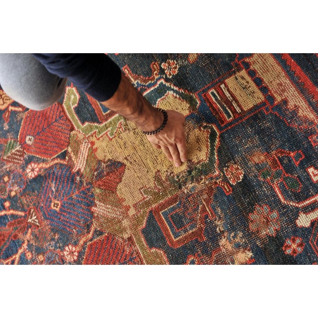 Antique European Sized Kalleh Kurdish Tribal Rug 7 x 12.7 For Sale - Image 4 of 13