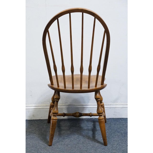 Ethan Allen Circa 1776 Collection Solid Maple Early American Bowback Windsor Dining Side Chair 18-6211 For Sale - Image 10 of 11