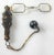 Metal 19th Century Victorian Fine Lorgnette Glasses With Gold Inlay and Enamel Watch Fob For Sale - Image 7 of 9