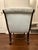 Cornflower Blue Pair of Mid-Century Japanese Obi/Slipper Chairs & Ottomans – Showa Era For Sale - Image 8 of 11