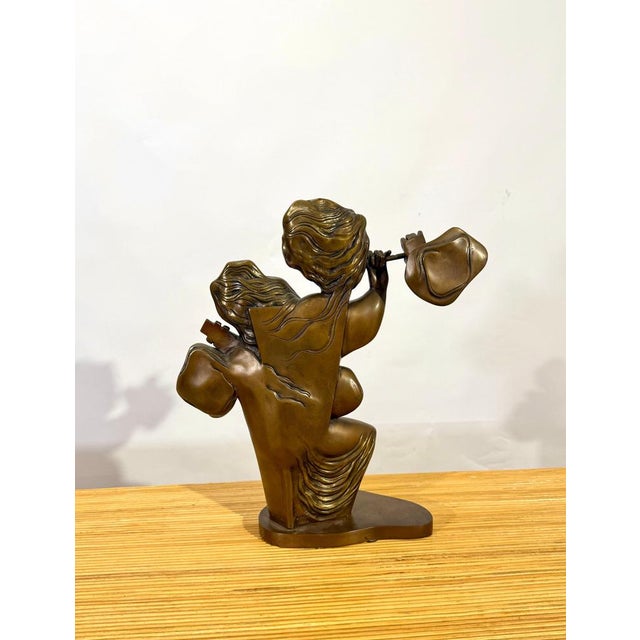 Metal Bronze Duet Sculpture from Alvar Sunol Munoz-Ramos, 1988 For Sale - Image 7 of 15