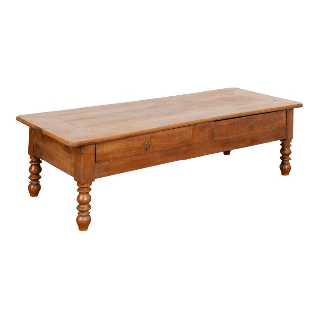 19th Century French Two Drawer Coffee Table For Sale