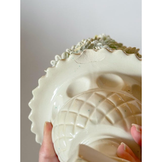 1960s Italian Ceramic Majolica Daisy Topiary Urn For Sale - Image 11 of 11