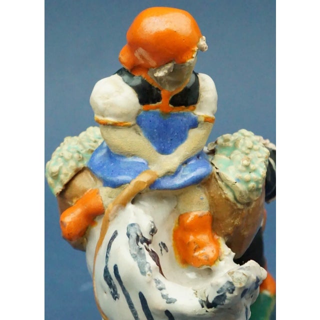 20th Century Handmade Ceramic Sculpture of Children on Donkeys from Szecsi, Hungary For Sale - Image 13 of 18