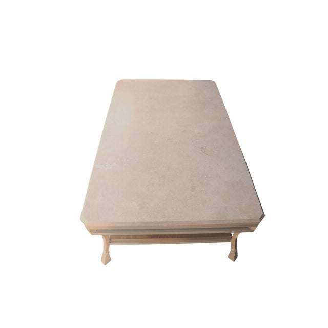 Lexington Furniture Lexington Furniture Travertine and Iron Coffee Table For Sale - Image 4 of 10