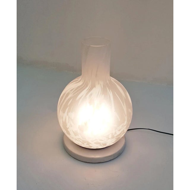 Italian Marble & Glass Table Lamp, 1960s For Sale - Image 6 of 7