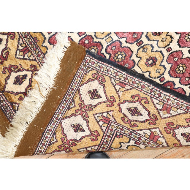 Rustic Afghan Part Silk Contemporary Accent Rug For Sale - Image 3 of 6