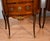 Brown 1910 Pair of Antique French Louis XV Walnut & Satinwood Inlay Marble Top Nightstands For Sale - Image 8 of 15