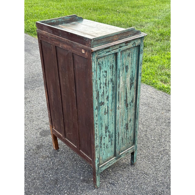 Early 20th Century. Artisan Painted Two Door Display Cabinet For Sale - Image 6 of 14