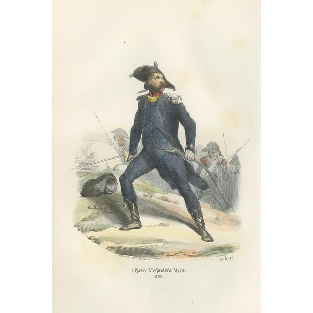 Mid 19th Century After Horace Vernet, Napoleonic Light Infantry Officer, 1843, Paper For Sale - Image 5 of 10