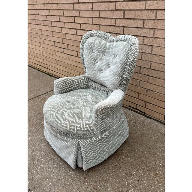 English Vanity Chair, Custom Upholstered For Sale - Image 3 of 6