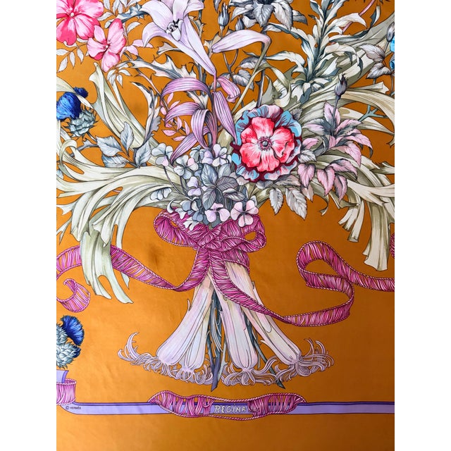 Textile Hermès Regina 1988 Silk Scarf Designed by Menchari Leila For Sale - Image 7 of 12