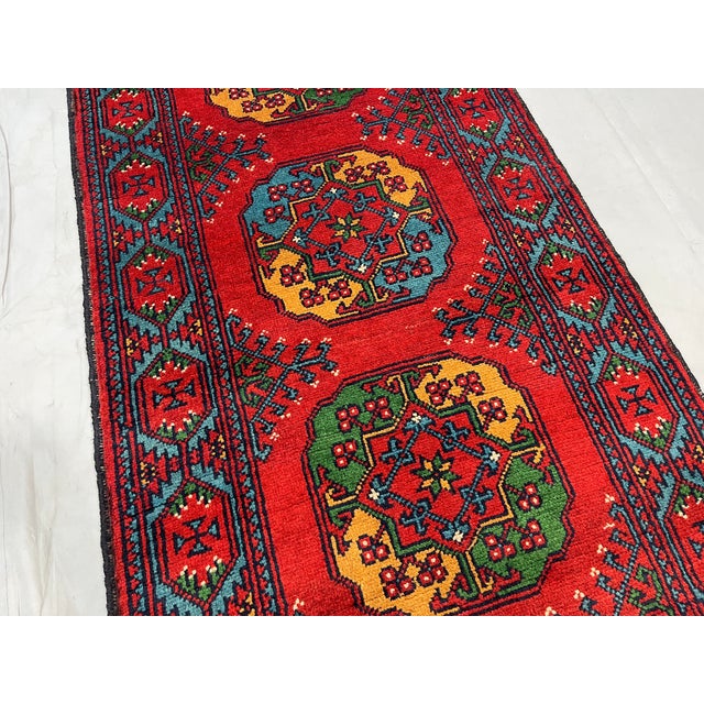 Textile Red Philpa Tribal Wool Runner Rug With Geometric Medallions, 2'7" X 9'11" For Sale - Image 7 of 12