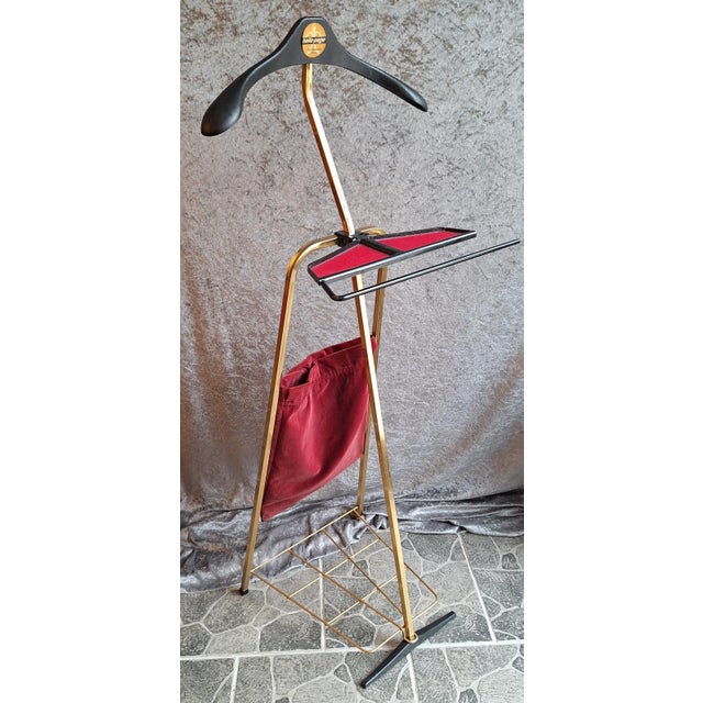 Vintage Foldable Valet Stand with Gold-Plated Metl Farame from Hailo Page, 1960s, in Very Good conditions. Designed 1960...
