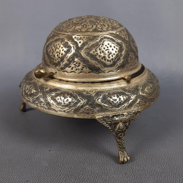 1950s Vintage Indonesian Silver Metal Caviar Server, 1950s For Sale - Image 5 of 17