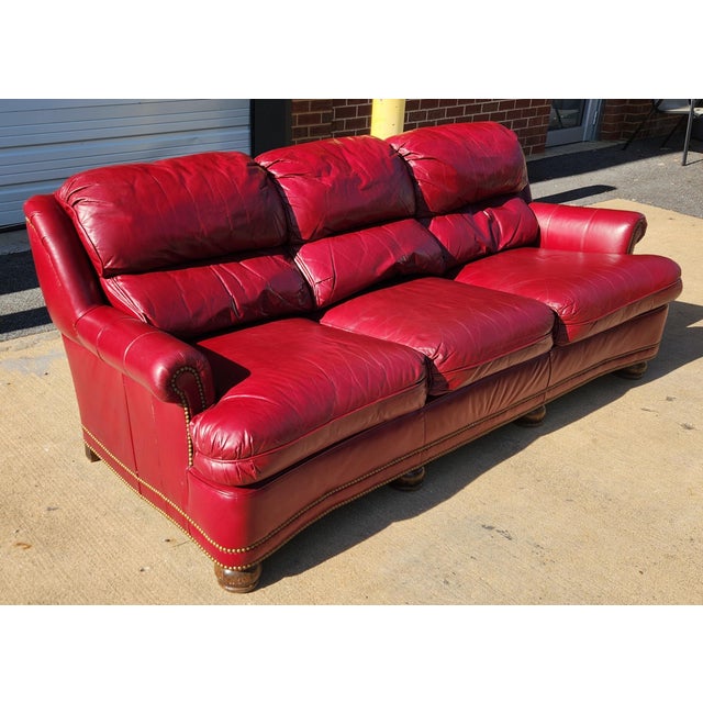 Hancock and Moore Leather Sofa For Sale In Washington DC - Image 6 of 12