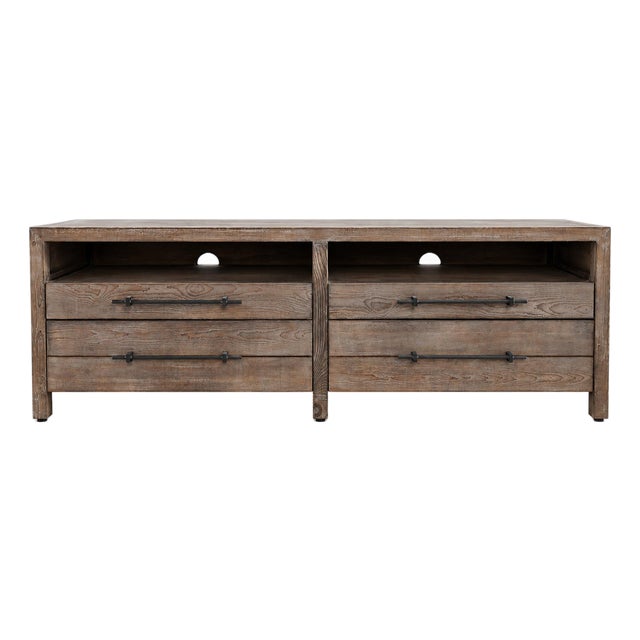 Wyatt Salvaged Barn Wood Media Cabinet For Sale