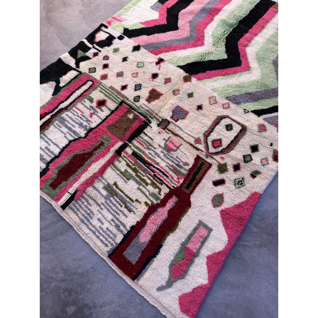 Contemporary Moroccan Beni M'Rirt Rug - 6'8" X 9'7" Ft For Sale - Image 4 of 9