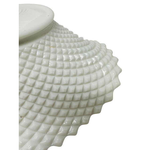 Glass 12” Vintage Westmoreland English Hobnail Milk Glass Oval Centerpiece Bowl For Sale - Image 7 of 10