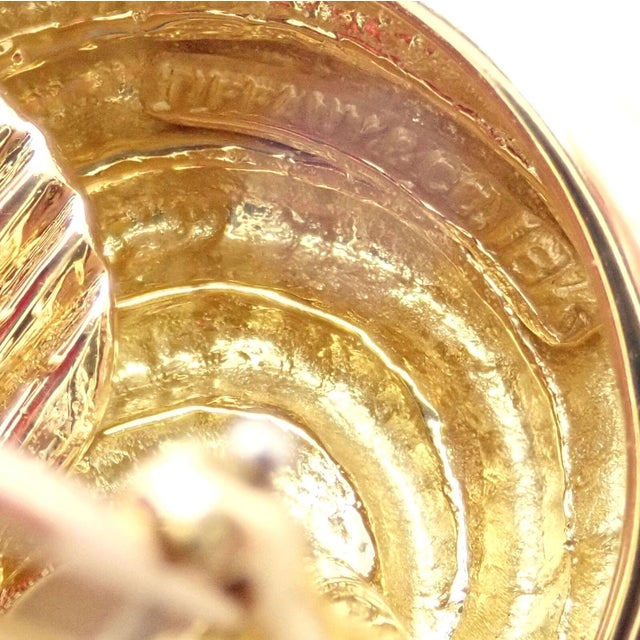 Tiffany and Co. Tiffany & Co. 18k Yellow Gold Crescent Moon Vintage Earrings, Pair For Sale - Image 4 of 9