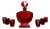 Art Deco Ruby Red Glass Decanter with Six Shot Glasses from Moser, Czechoslovakia, 1930, Set of 7 For Sale