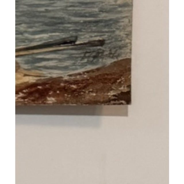 Early 20th Century Early 20th Century Frank Henry Mason Signed Original Watercolor Coastal Fortress Sailboat Figures Seascape For Sale - Image 5 of 7