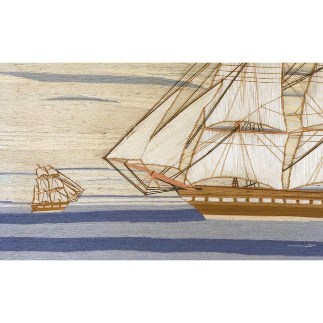 British Sailor's Woolwork of a Royal Navy White Fleet Frigate For Sale - Image 12 of 12