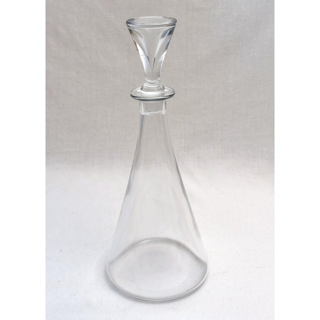 Glass Mid Century Modern Baccarat France Beaker Decanter For Sale - Image 7 of 8
