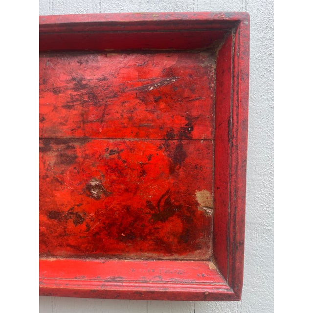 Chinese Antique Chinese Lacquer Tray With Great Patina For Sale - Image 3 of 8