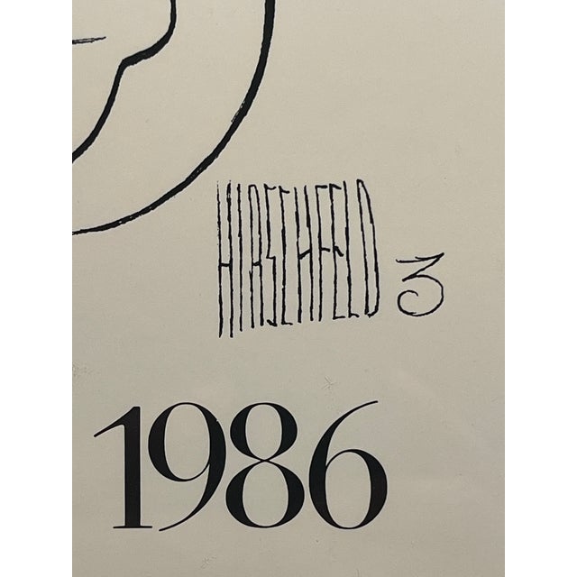 1980s Rare! 1986 Al Hirschfeld Norman Lear Museum of Broadcasting Framed Poster 29x21" For Sale - Image 5 of 7