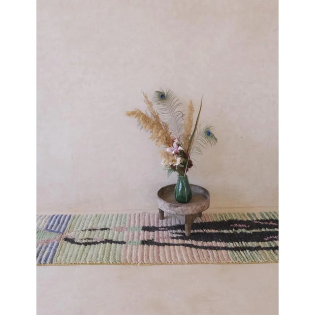 Mid-Century Modern Abstract Wool Runner Rug - 9.9 X 2.2 Ft For Sale - Image 3 of 8