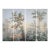 36" * H108" * 4ps, Hand-Painted French Retro Tropical Jungle Floral & Bird Wall Mural, Soft Mist Botanical Wallpaper For Sale