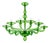 Italian Green Murano Style Glass Chandelier by Simoeng For Sale