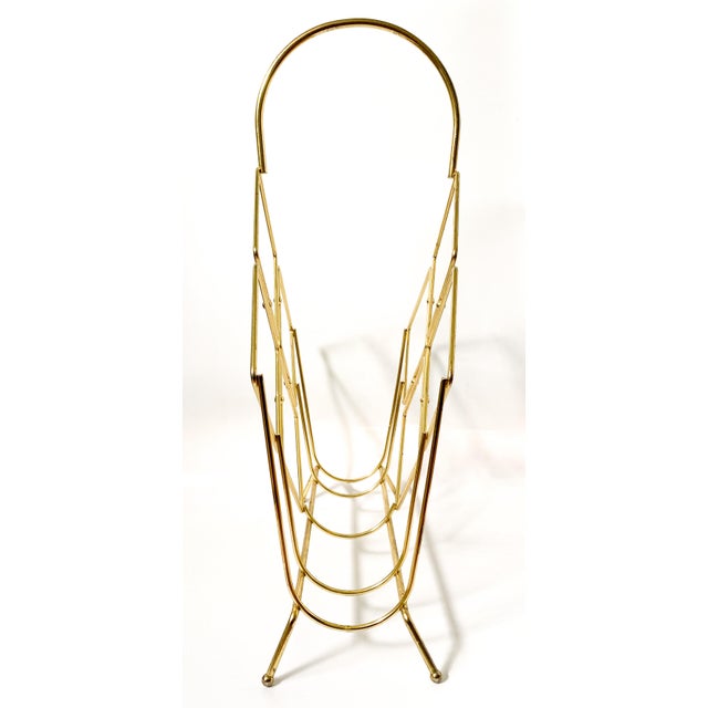 Mid Century Modern Brass Magazine/ Record/ Book Rack Chairish