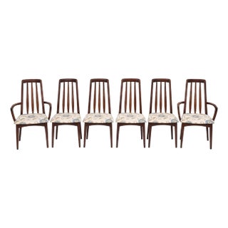 Set of Six Rare Danish Rosewood Eva Dining Chairs by Niels Koefoed For Sale