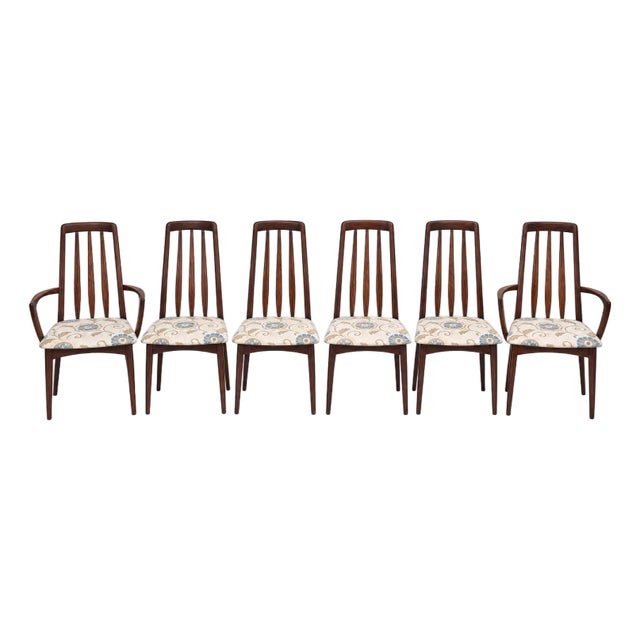 Set of Six Rare Danish Rosewood Eva Dining Chairs by Niels Koefoed For Sale