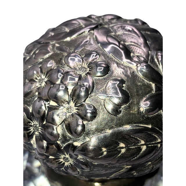 Antique Cut Glass and Sterling Inkwell For Sale - Image 4 of 8