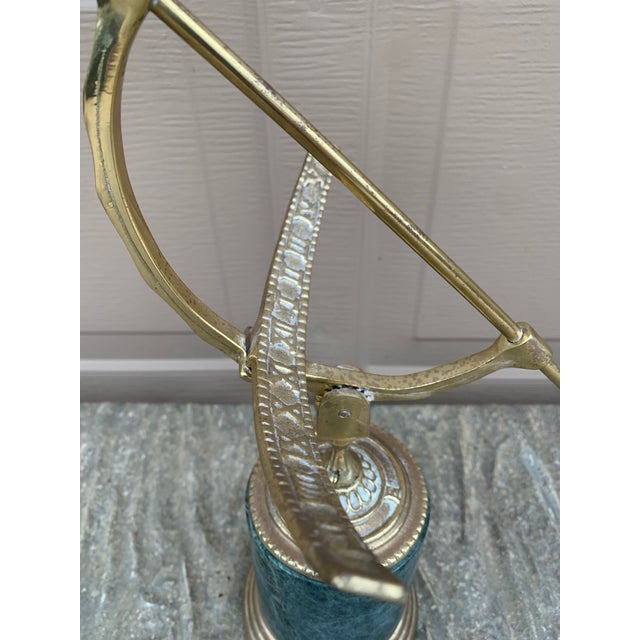 Maitland - Smith Vintage Neoclassical Brass Armillary Sundial on Green Marble Base For Sale - Image 4 of 10