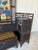 Vintage Chinoiserie Black Lacquered Bamboo Vanity Dressing Table With Mirror, Side Cabinets & Wicker Bench For Sale - Image 13 of 17