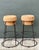 Vintage Cork and Metal Bar Stools - A Pair For Sale - Image 12 of 12